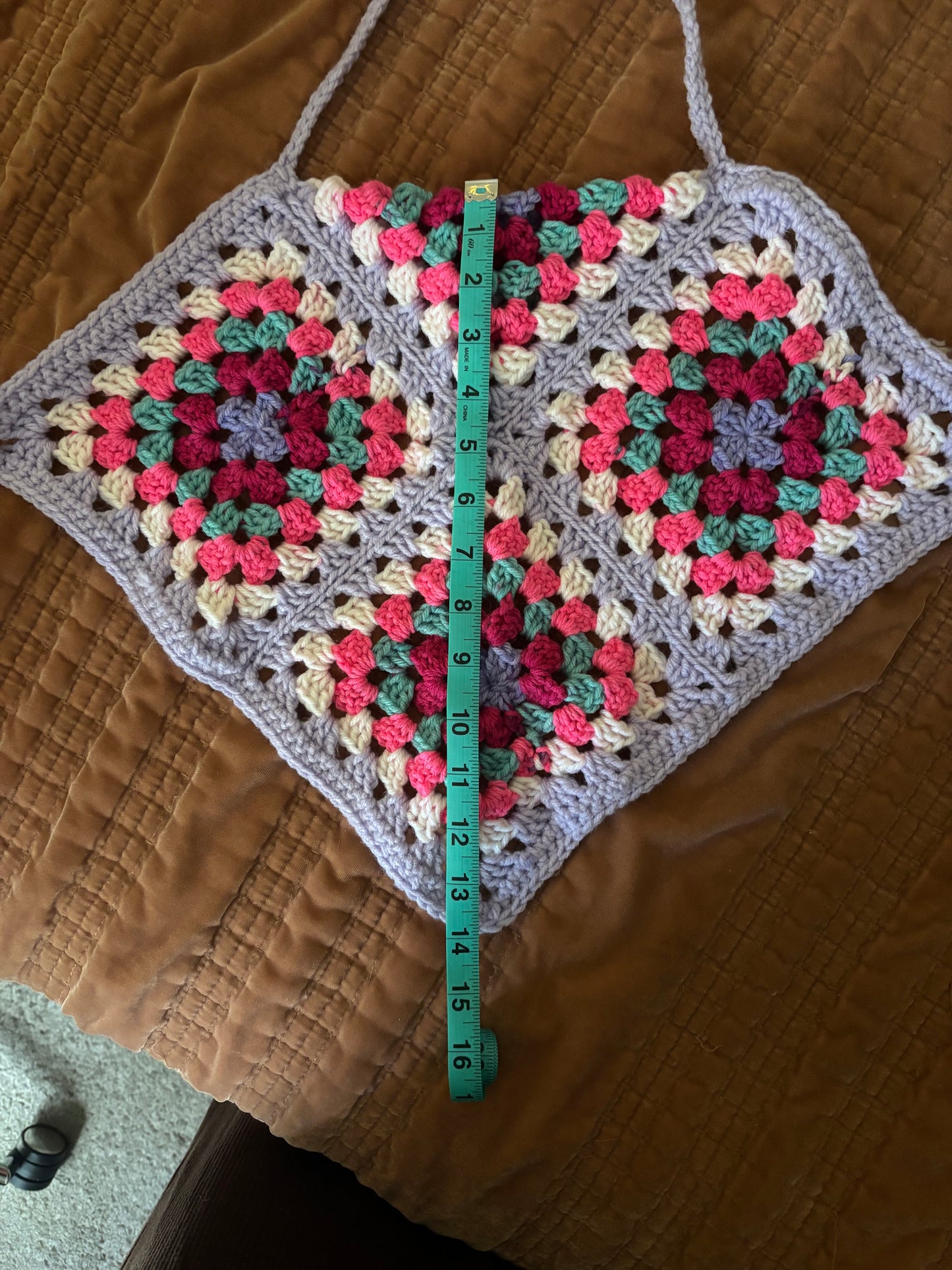 Pink and Purple Granny Square Top