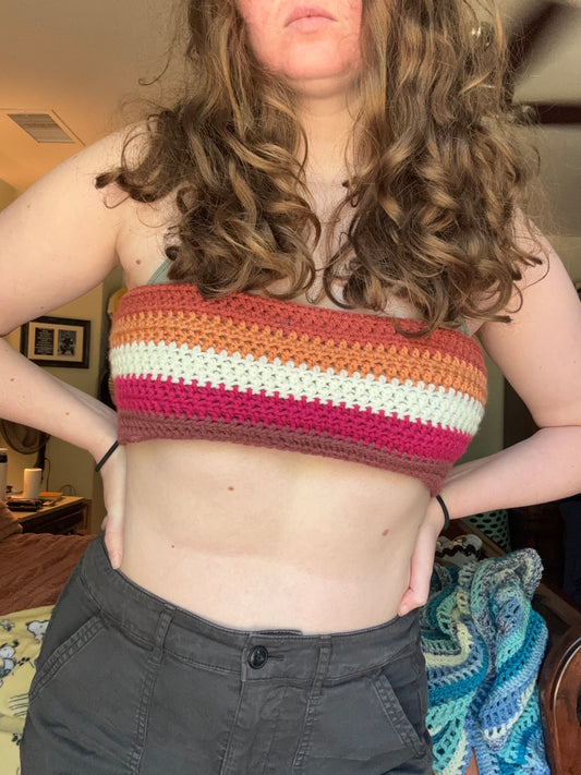 Lesbian pride flag bandeau top