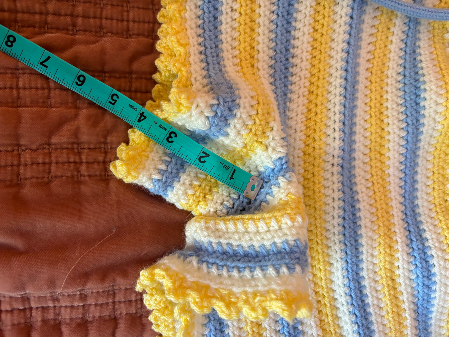 Blue and Yellow Striped Microshorts