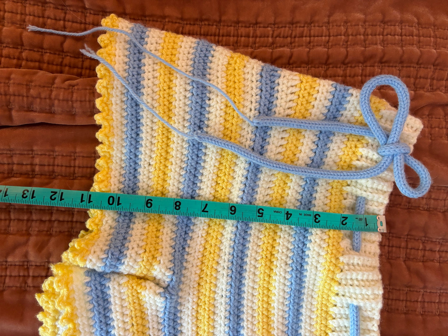 Blue and Yellow Striped Microshorts