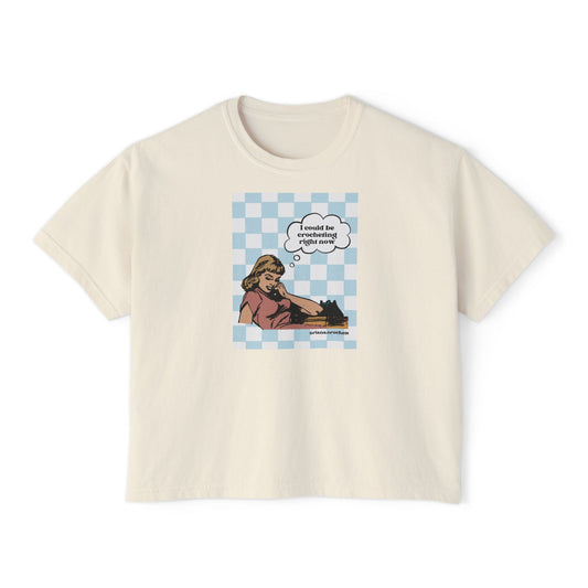 Funny Crochet Quote Cropped Tee